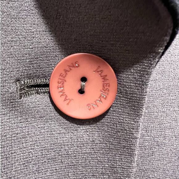 James Jeans Womens Medium Ponte Knit Tuxedo Blazer Jacket Taupe Black Lapel - Picture 10 of 13